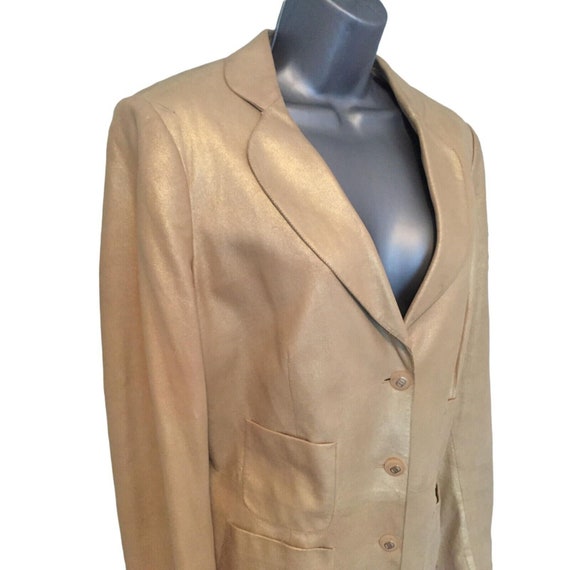 SALVATORE FERRAGAMO Vintage Jacket, Gold/Beige So… - image 3