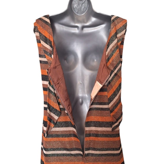 1960s Vintage Marjon Couture Dress, Orange Brown … - image 7