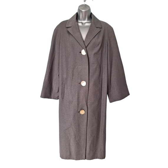 HARELLA 1950s True Vintage Coat, Grey Wool Overco… - image 1