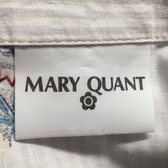 MARY QUANT Vintage Blouse Shirt, White/Blue Pinst… - image 9