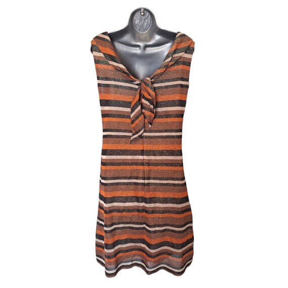 1960s Vintage Marjon Couture Dress, Orange Brown … - image 2