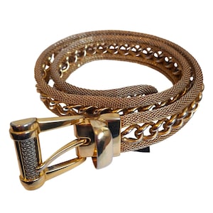 NANNI Gold Metal Belt Size 70/28, Rare Italian Designer  display picture 3