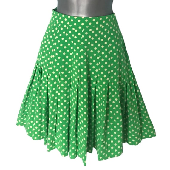 SORRELLE FONTANA Vintage 80s Skirt, Apple Green 1… - image 3