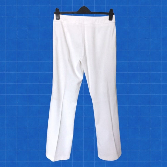Retro 70s White Trouser Suit, Vintage Y2K 00s Tai… - image 8