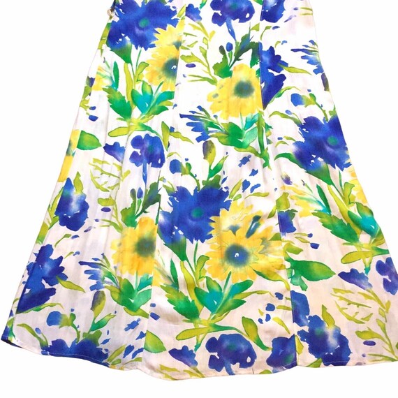 Robe de thé vintage St Michael, violet et gris, floral abstrait Robe de thé vintage St Michael, violet et gris, floral abstrait