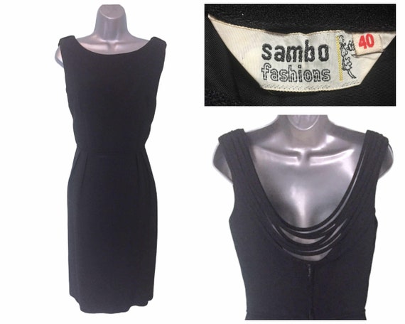 50s Little Black Cocktail Dress by SAMBO Fashions… - image 1