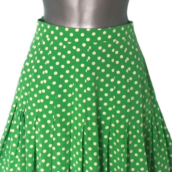SORRELLE FONTANA Vintage 80s Skirt, Apple Green 1… - image 5
