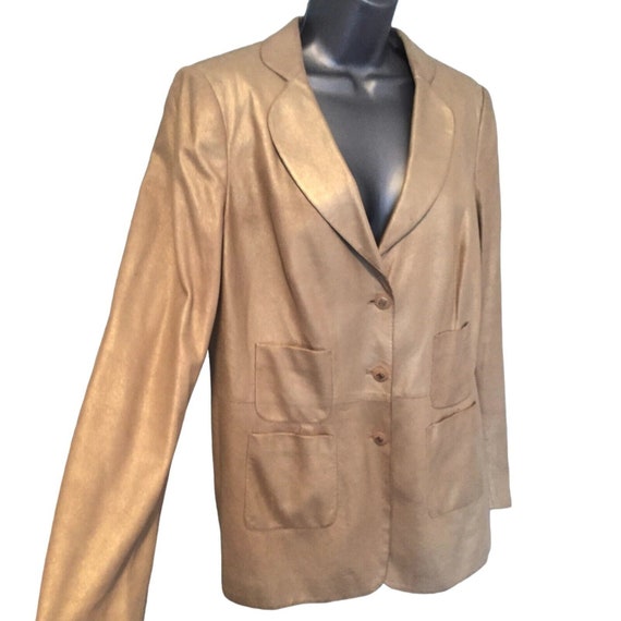 SALVATORE FERRAGAMO Vintage Jacket, Gold/Beige So… - image 1
