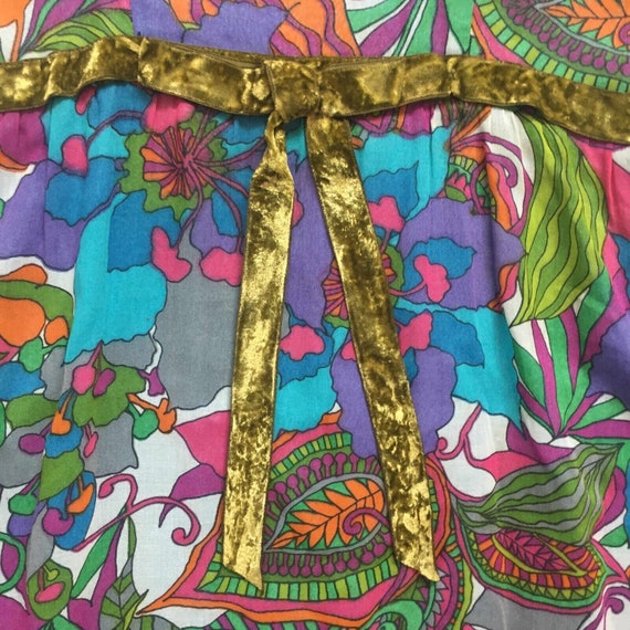 Sixties Dolly Rocker 60s DOLLYROCKERS Psychedelic Dress, Blue Floral Maxi … - Gem