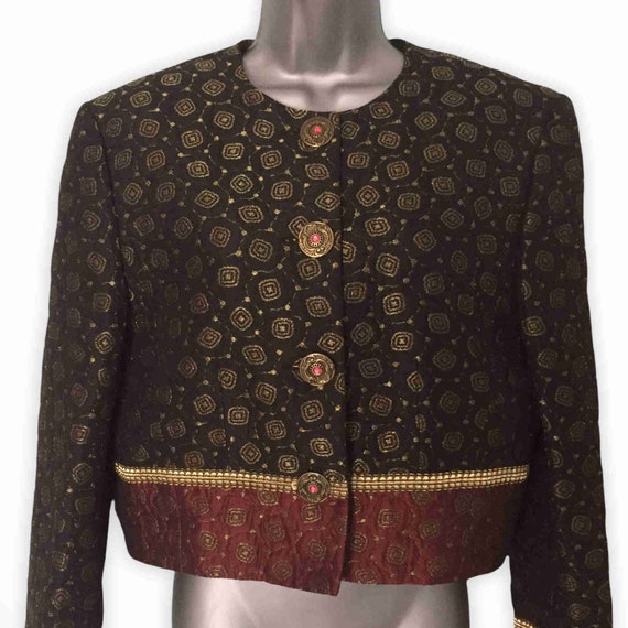 LOUIS FERAUD Set Vintage Jacket, Black Silk Blend… - image 3