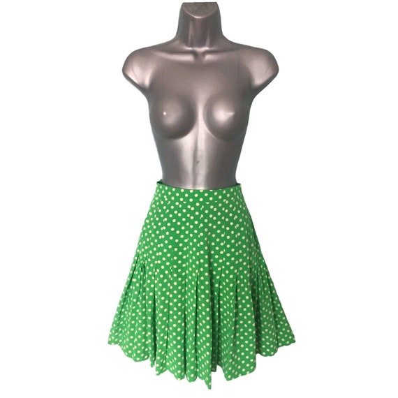 SORRELLE FONTANA Vintage 80s Skirt, Apple Green 1… - image 2