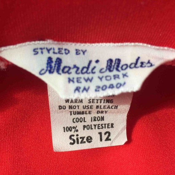 MARDI MODES 1970s/80s Vintage Blouse Top, Red Fri… - image 10