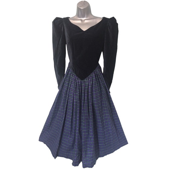 SUSAN BERRY 1970s 80s Vintage Dress, Handmade Bla… - image 1