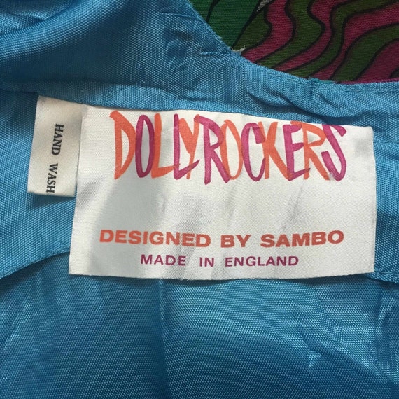 Sixties Dolly Rocker 60s DOLLYROCKERS Psychedelic Dress, Blue Floral Maxi … - Gem