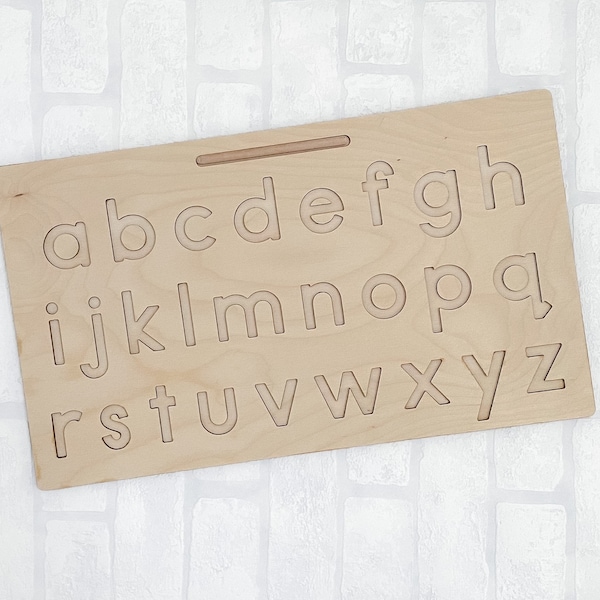 Wooden Tracing Alphabet Board Etsy