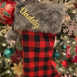 Personalized Mirrored Acrylic Stocking and Gift Tags