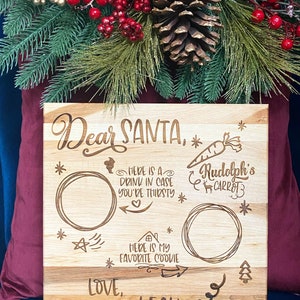 Personalized Santa Cookies and Milk Bamboo Cutting Board
