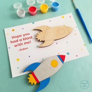 Space party favors, rocketship paint kit, outer space goodie bag, out of this world favor, custom kid birthday gift, paint-your-own magnet