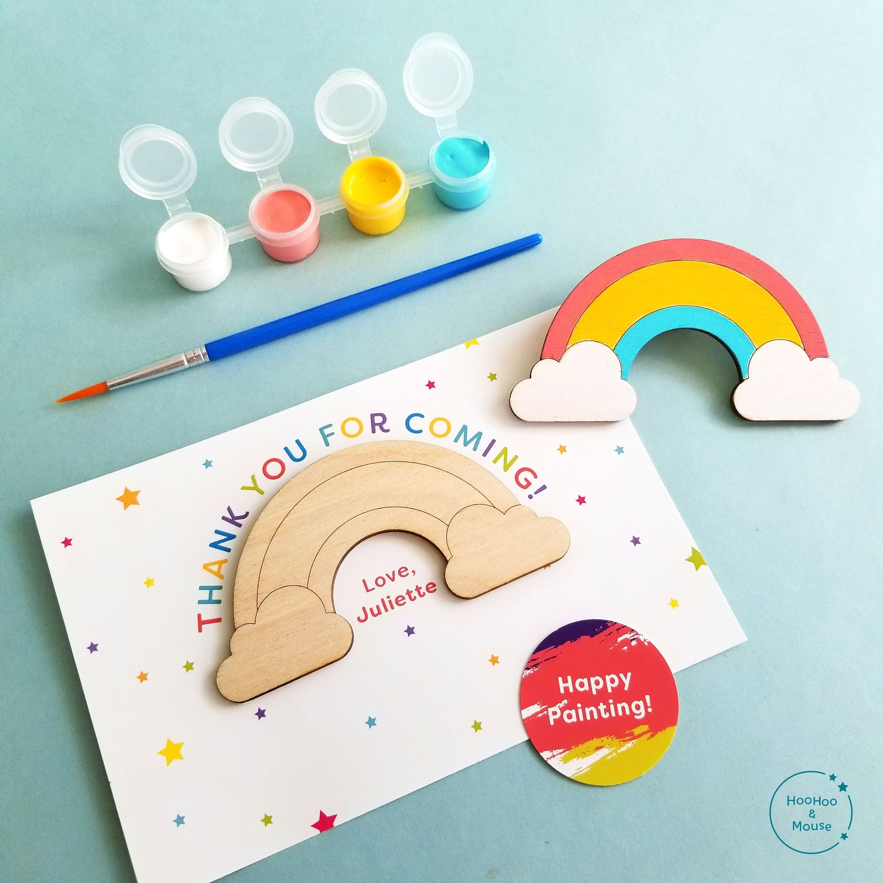 Rainbow Party Favor Paint Kit, Rainbow Goodie Bag, Personalized Kid Birthday  Favors, DIY Wood Magnet, School Giveaways, Art Party Favors 