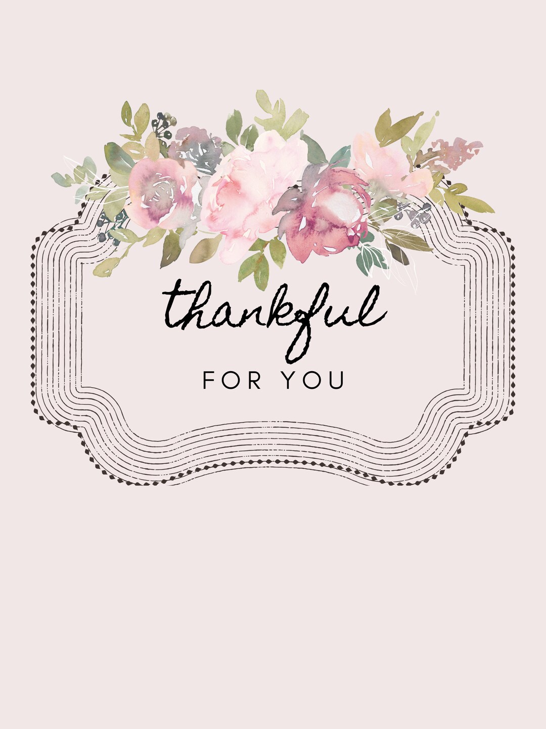 Thankful for You Printable - Etsy