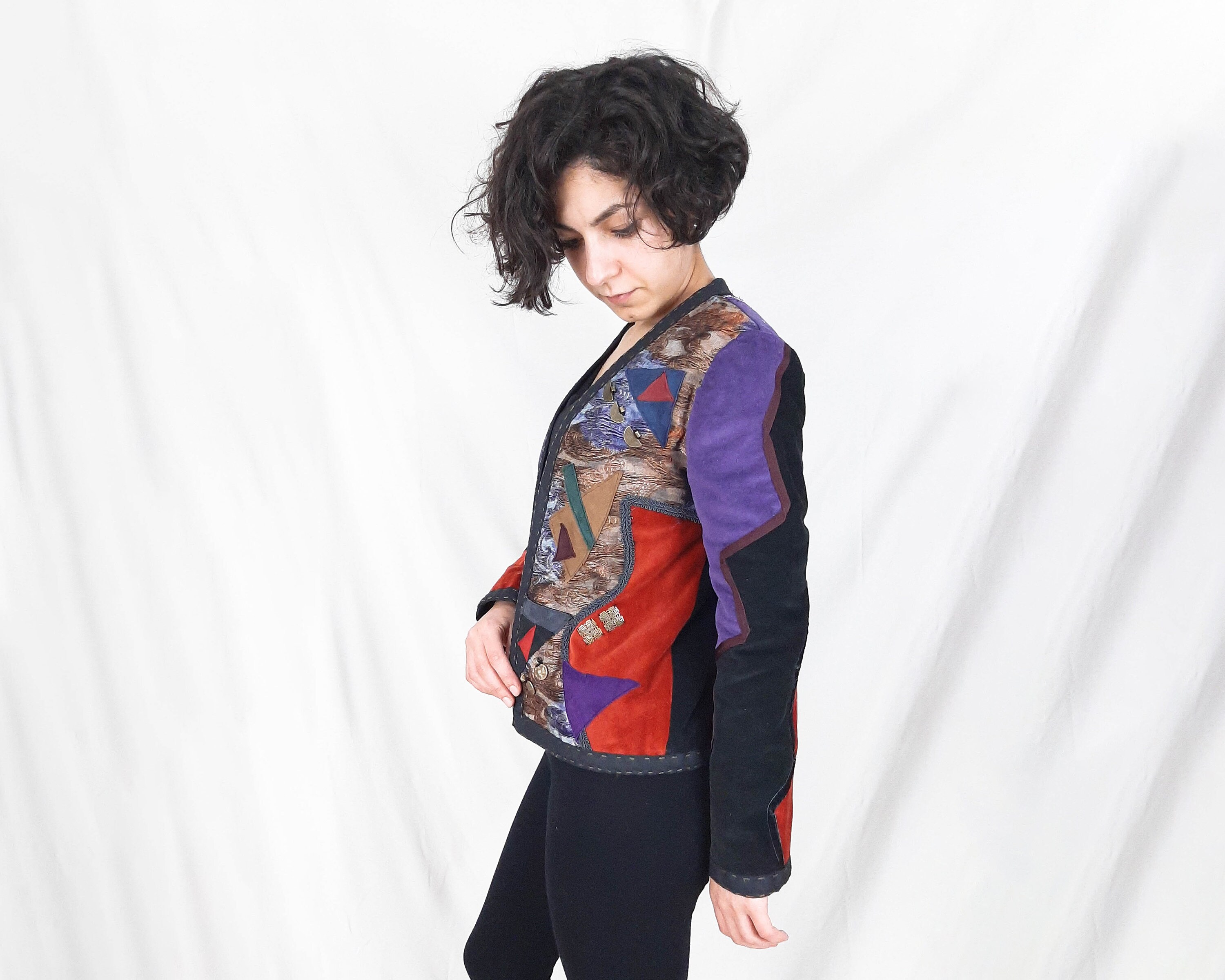 blazer high patchwork