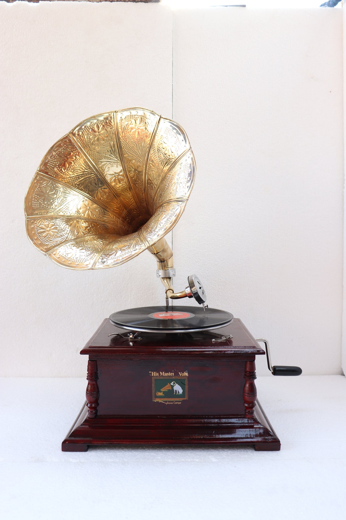 Antico grammofono vintage VECCHIA Replica Gramophone Fonografo Etsy