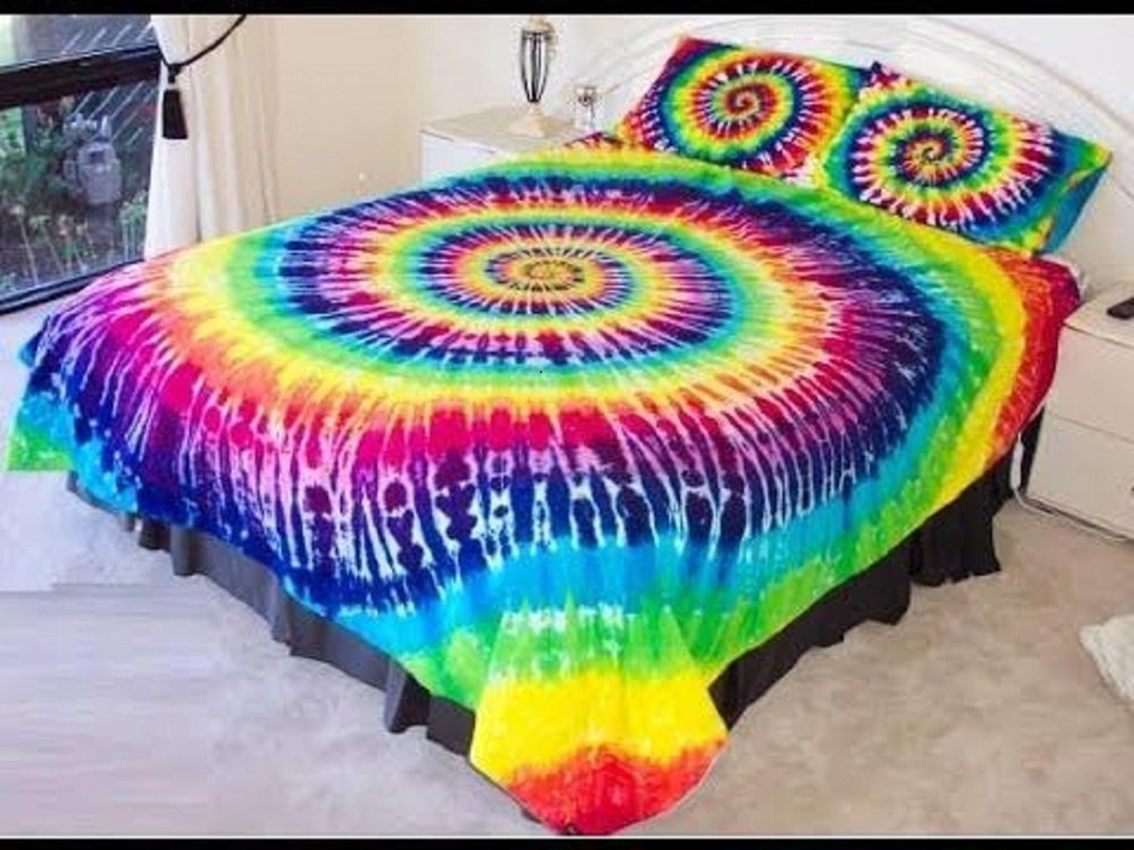 Tie Dye Bed Sheet Solid Color Amazing Rainbow Tie Dye Bed | Etsy