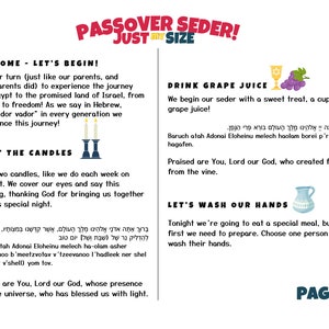 Kids Passover Haggadah FAMILY FRIENDLY for Young Children 15 Minute Passover Seder image 4