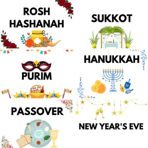Jewish Holiday Name Tags for Storage Boxes