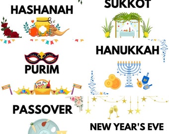 Jewish Holiday Name Tags for Storage Boxes