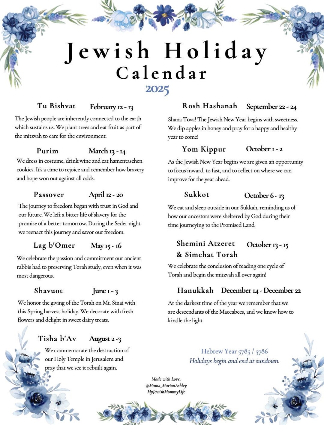 2025-new-jewish-holiday-calendar-hebrew-calendar-5785-5786-hanukkah-etsy