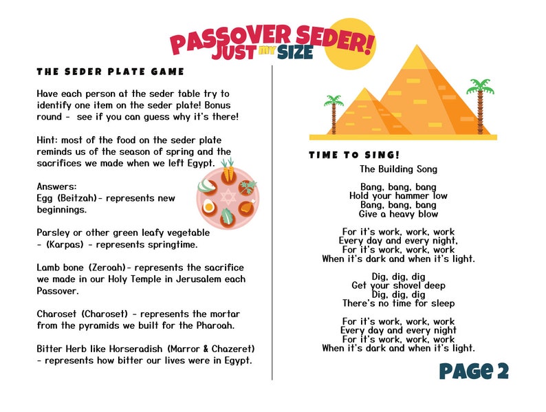 Kids Passover Haggadah FAMILY FRIENDLY for Young Children 15 Minute Passover Seder image 3