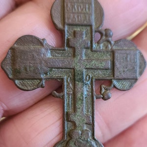 Ancient Bronze Cross 15th Century Pendant