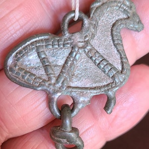 Ancient Viking White Bronze Duck Tinkling Pendant 9th Century Finno-Ugric