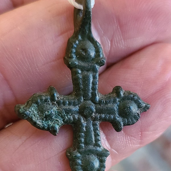 Ancient Bronze Byzantine Cross 12th Century