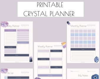 Printable Crystal Daily Planner Digital Download