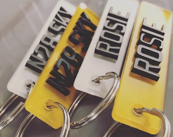 4D number plate key ring
