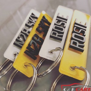 4D number plate key ring