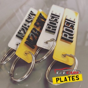 Personalised Number plate keyring