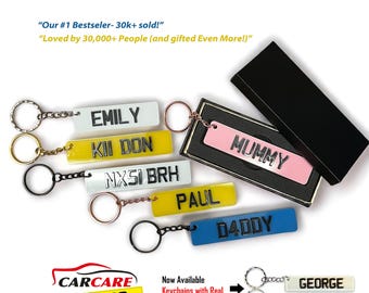 Personalised Number Plate Keyring, Custom Registration Keychain, New Driver Gift, 4D License Plate Tag, present for Car Lovers