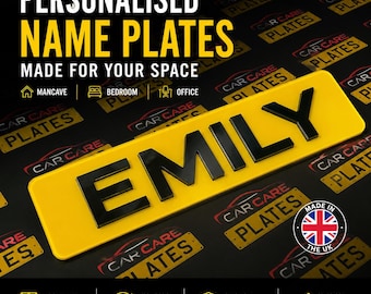 Personalisierte Nummernschild, Namensschild, Custom Car Plate, Raumdekor, Wandkunst, Mancave, Geschenk für ihn, Autozubehör
