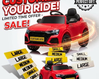 Personalised 4D Ride-On Toy Car Number Plate, Custom Name Plate