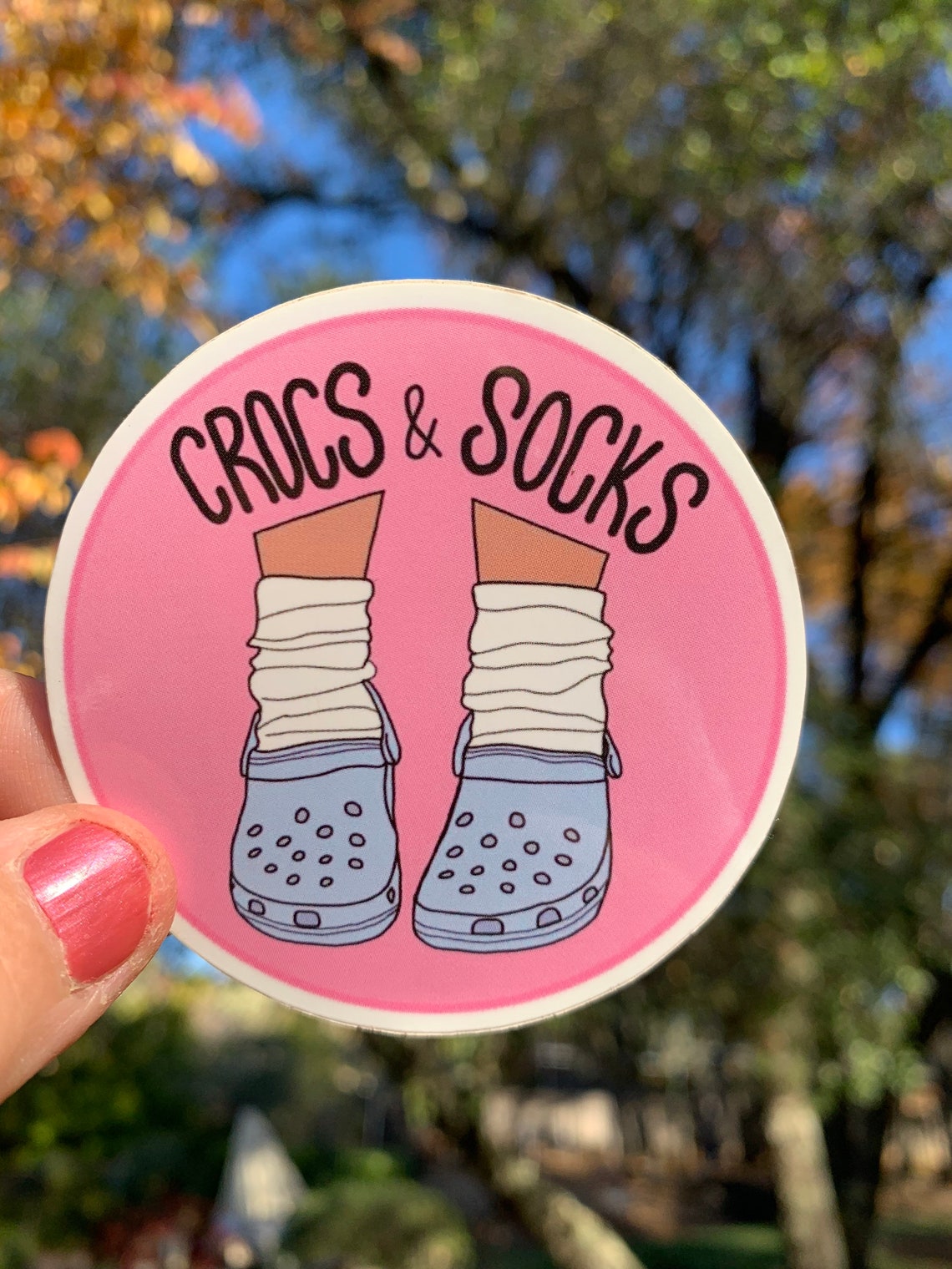 Crocs and Socks sticker Etsy