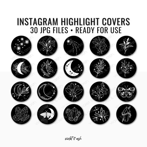Celestial Instagram Story Highlight Covers Boho Instagram - Etsy