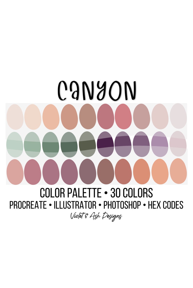 Procreate Palette Color Chart Canyon Procreate iPad Procreate Digital ...