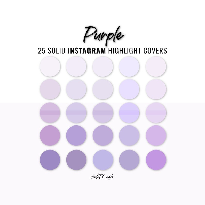 Purple Solid Instagram Highlight Covers Instagram Covers Etsy