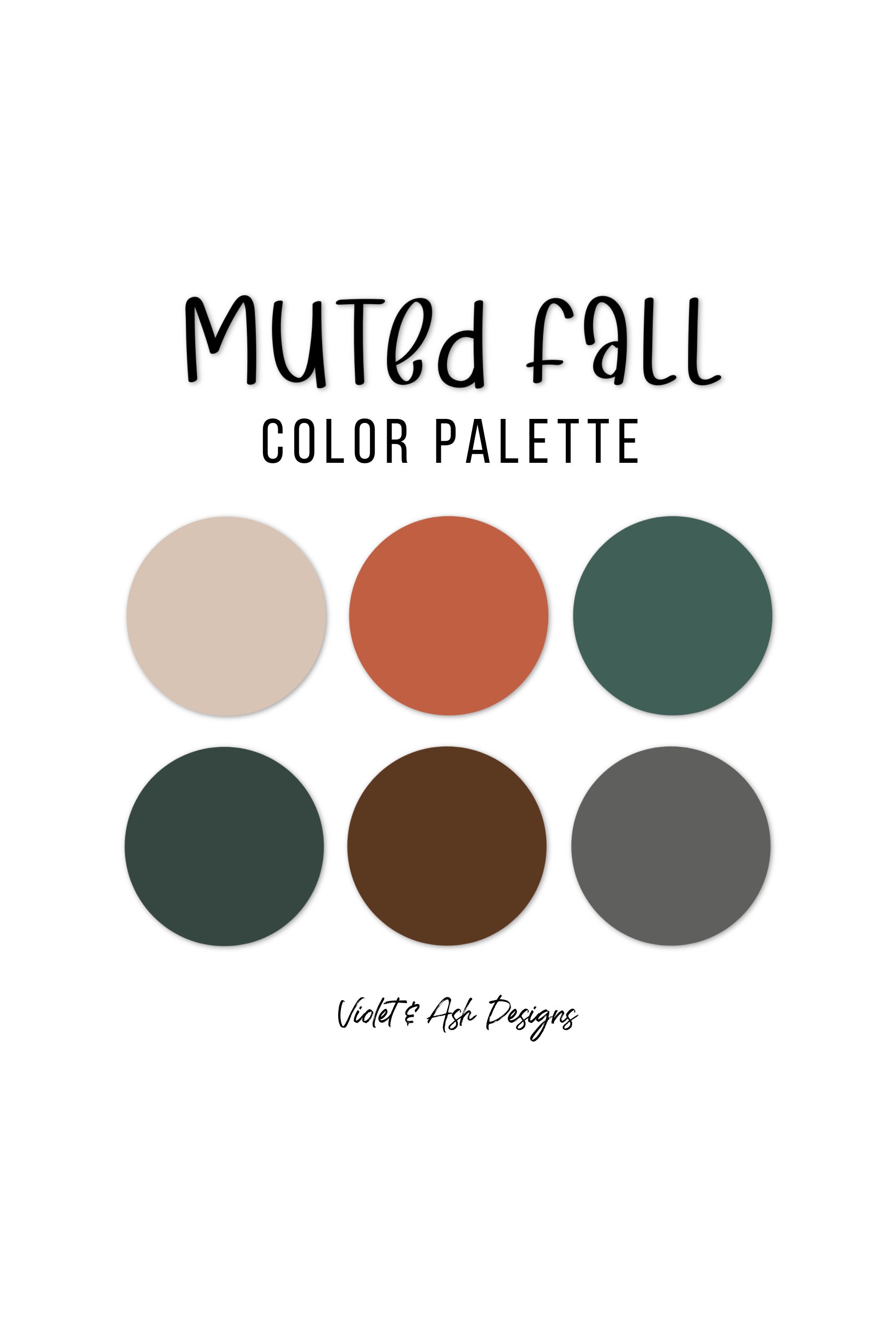 Muted Fall Procreate Palette Color Chart iPad Procreate