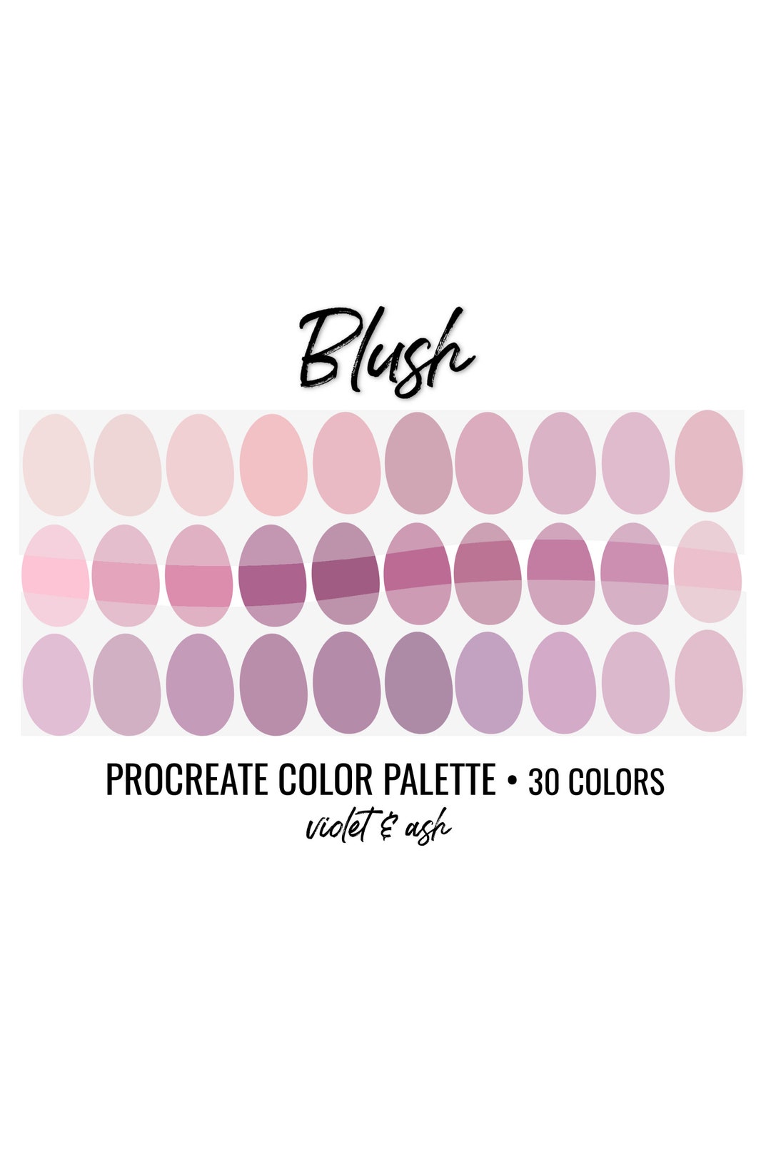 Blush Procreate Palette Color Chart Photoshop Swatches - Etsy