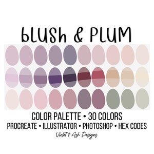 Plum Color Palette - Etsy
