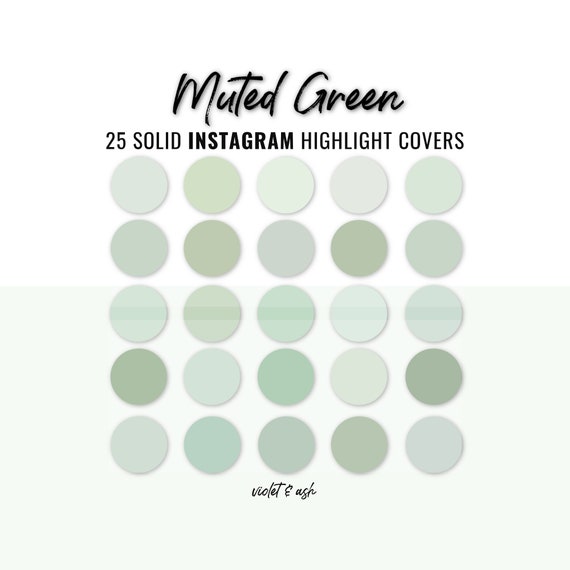 Muted Green Solid Instagram Highlight Covers Instagram | Etsy